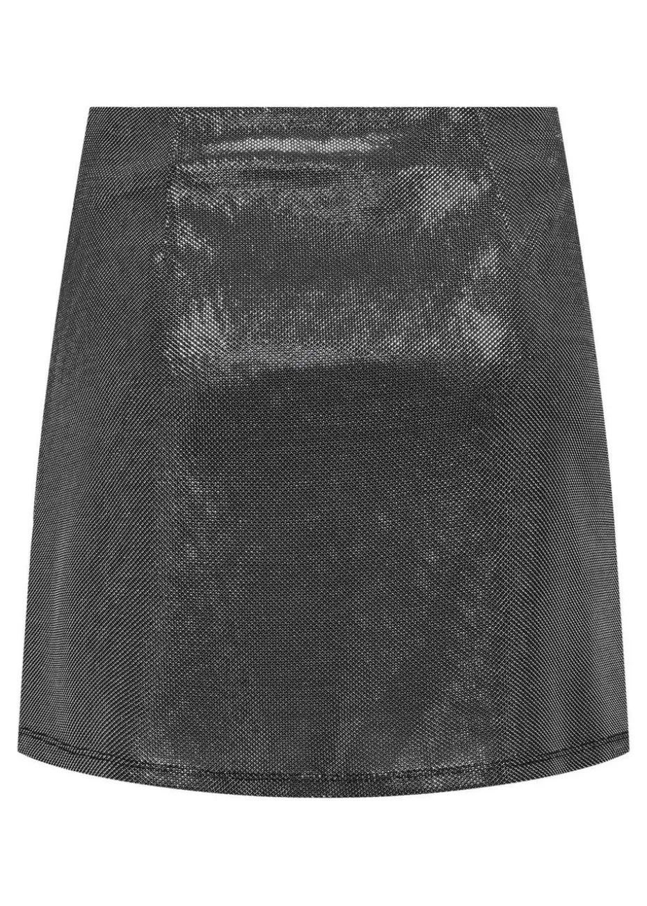 JDY Silver Glitter Mini Skirt
