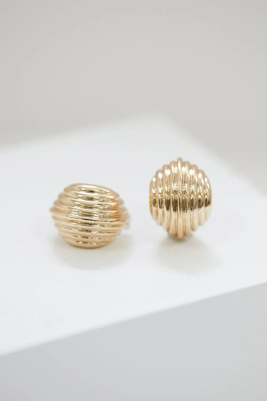 Jon Richard Gold Plated Ridged Hoop Earrings