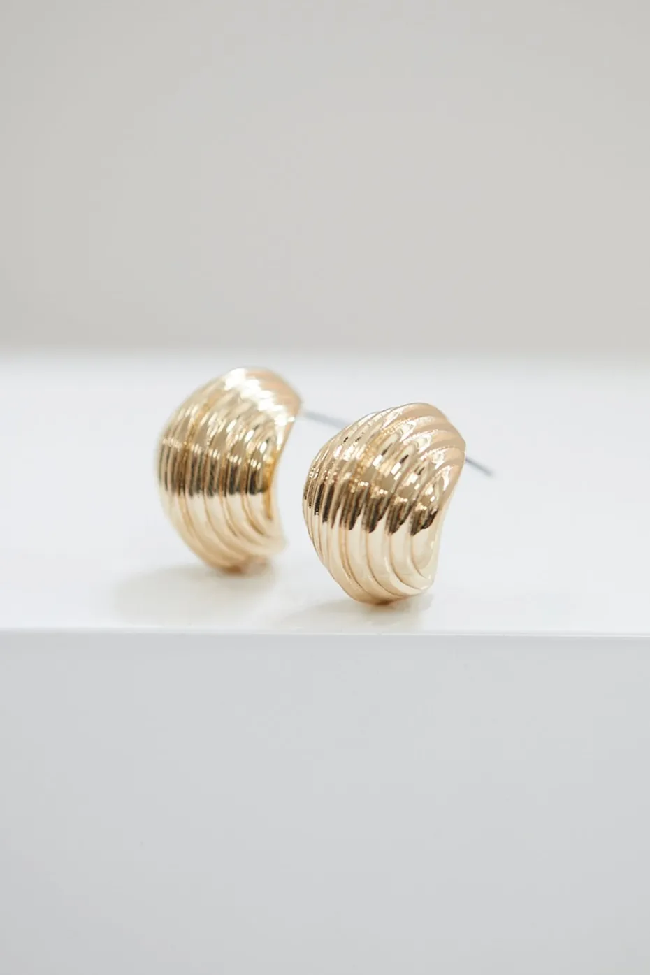 Jon Richard Gold Plated Ridged Hoop Earrings