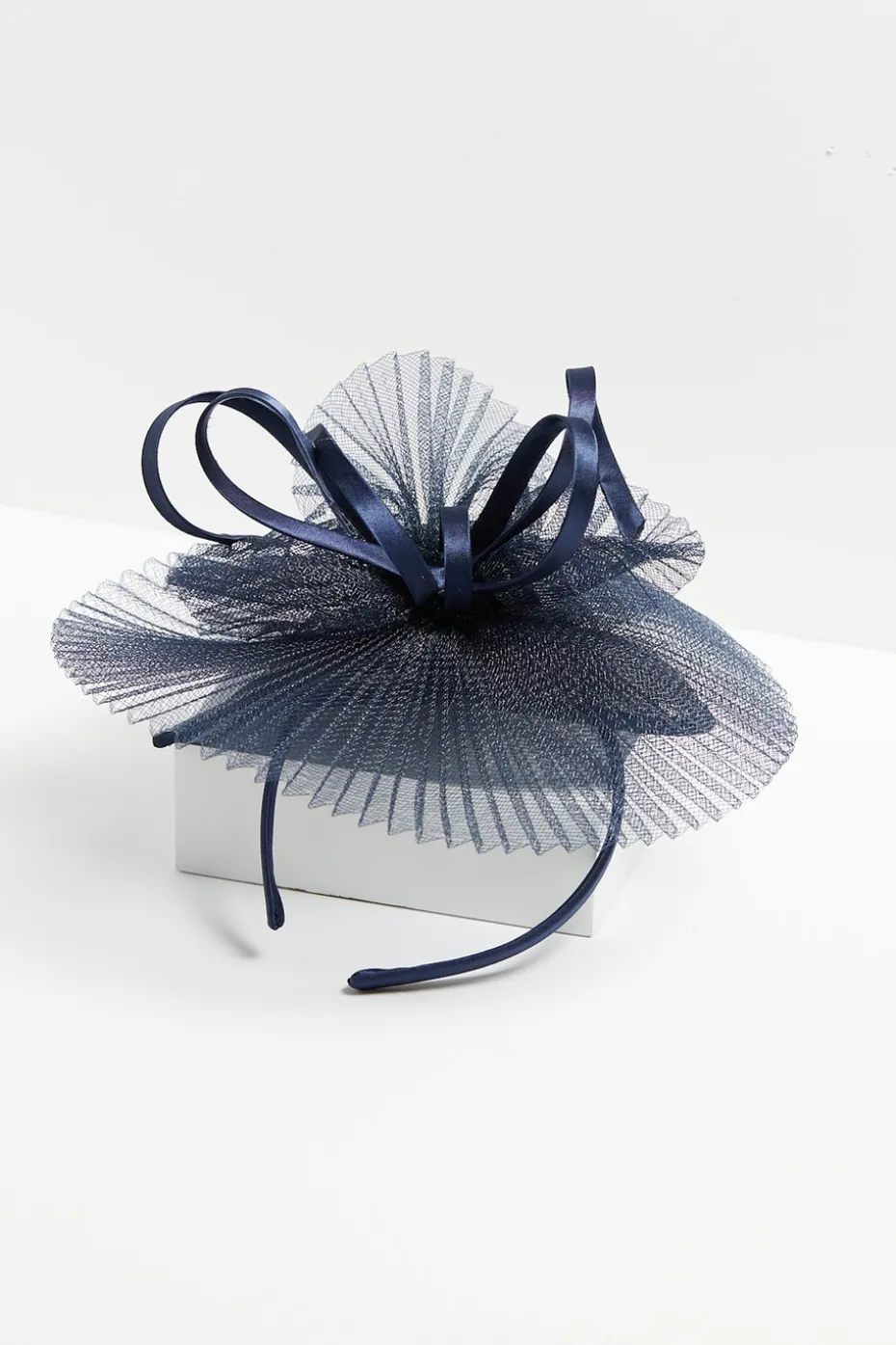 Jon Richard Navy Pleated Fascinator