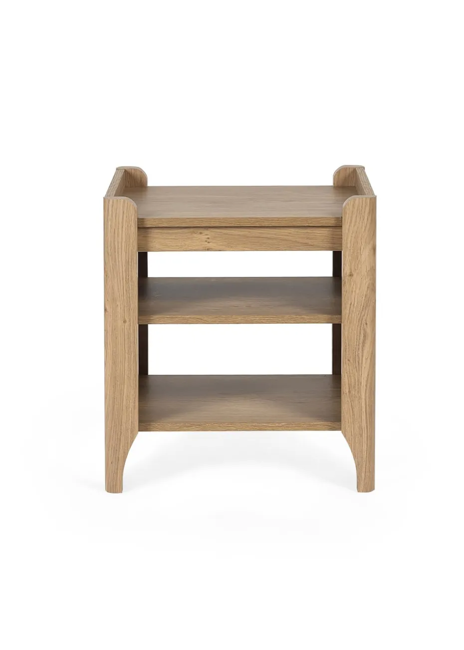 Julian Bowen Brown Sydney Lamp Table With Removable Shelf (55 x 48 x 40cm)