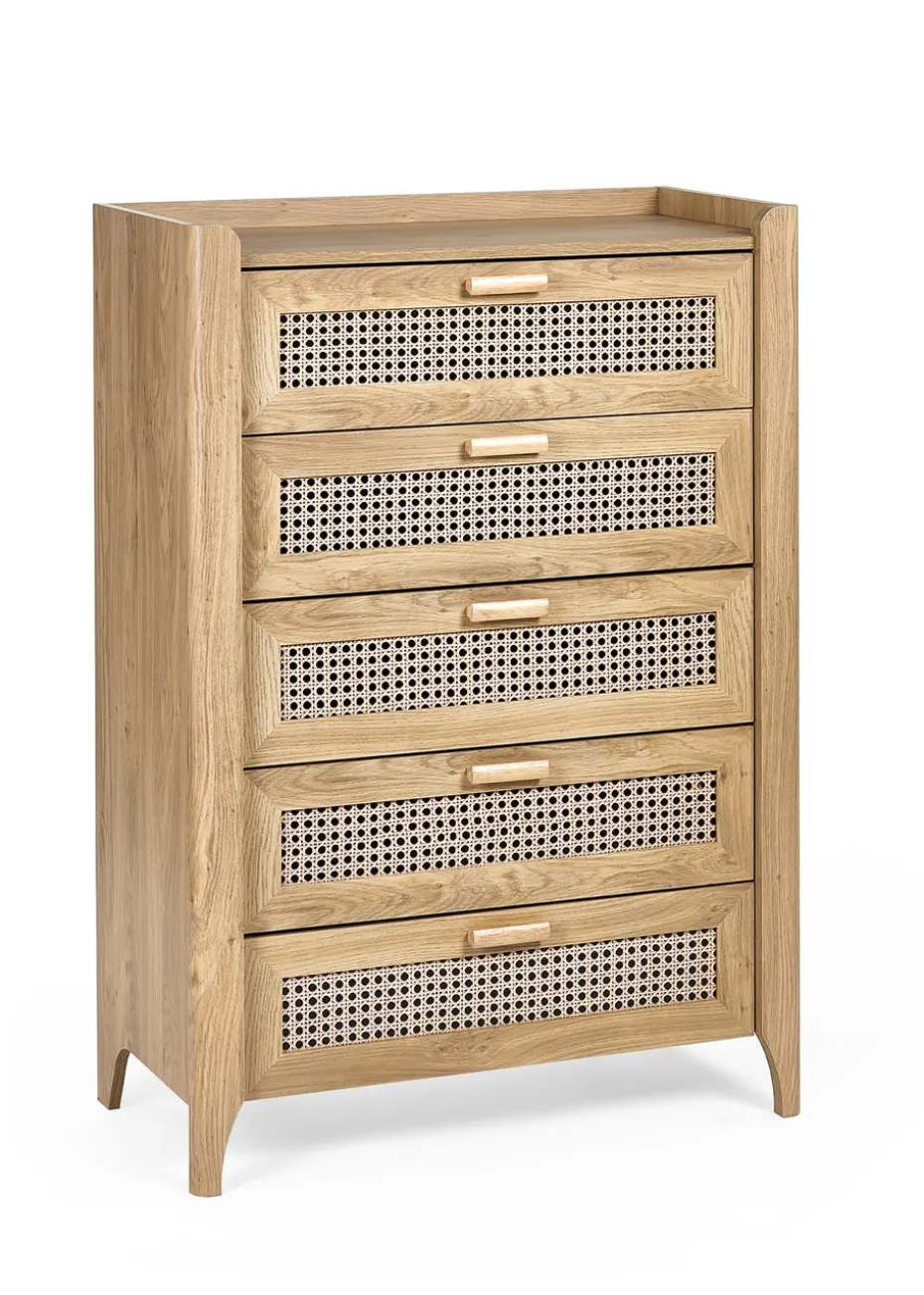 Julian Bowen Brown Sydney 5 Drawer Chest (120 x 80 x 41cm)