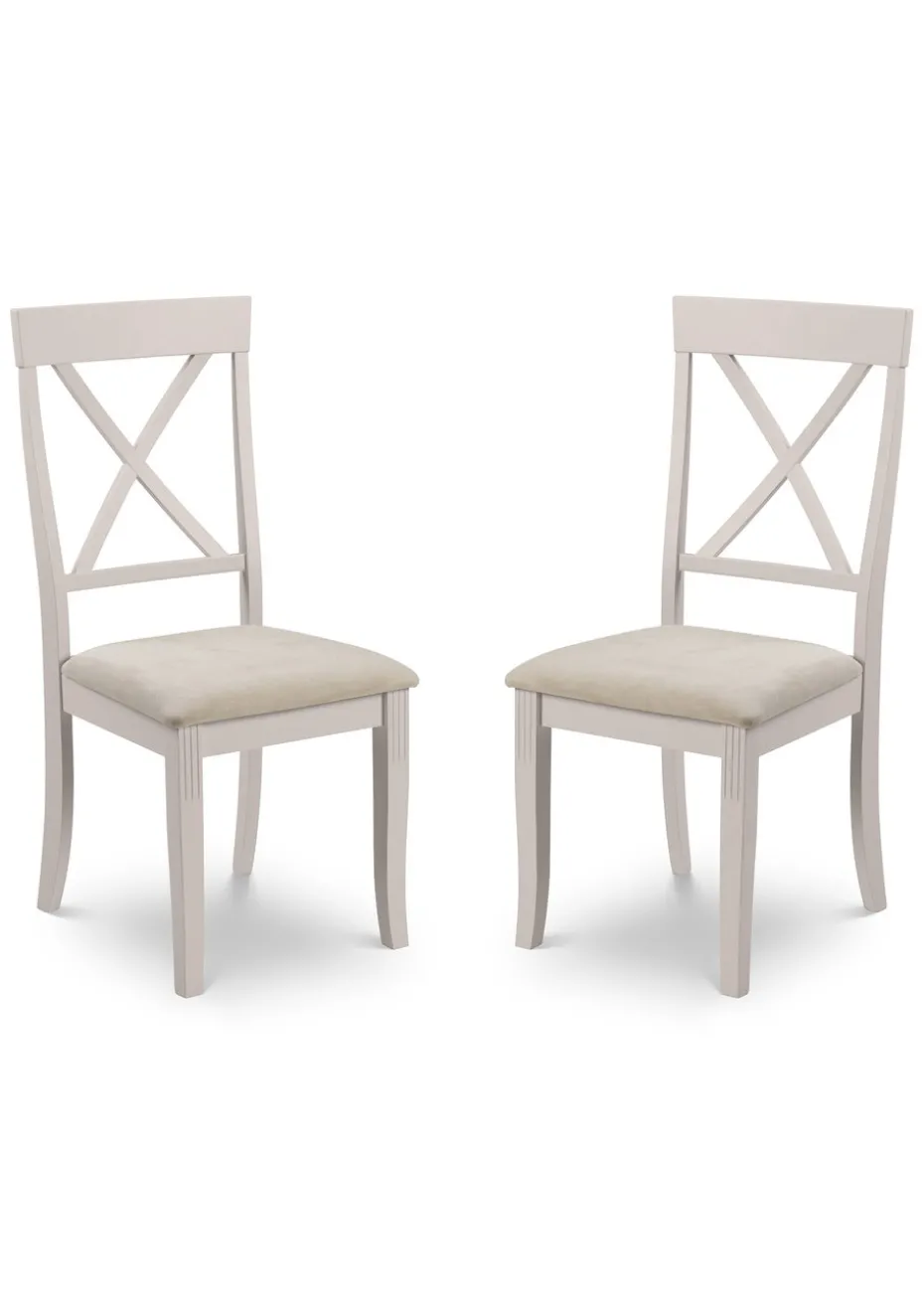 Julian Bowen Grey Davenport Elephant Dining Chairs Set Of 2 (96.5 x 44 x 52cm)