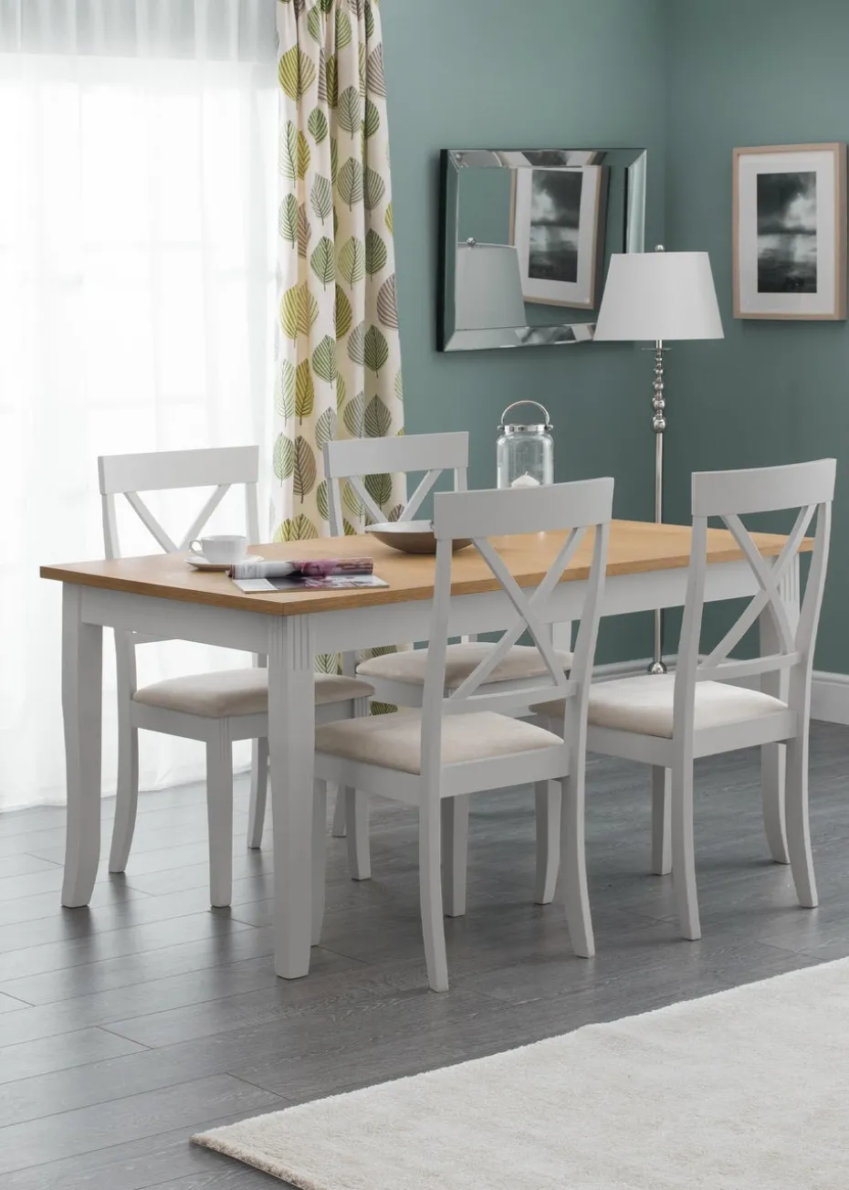 Julian Bowen Grey Davenport Elephant Dining Chairs Set Of 2 (96.5 x 44 x 52cm)