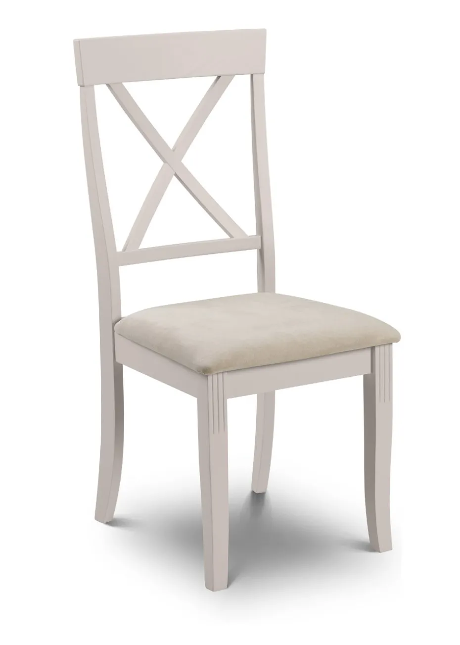 Julian Bowen Grey Davenport Elephant Dining Chairs Set Of 2 (96.5 x 44 x 52cm)