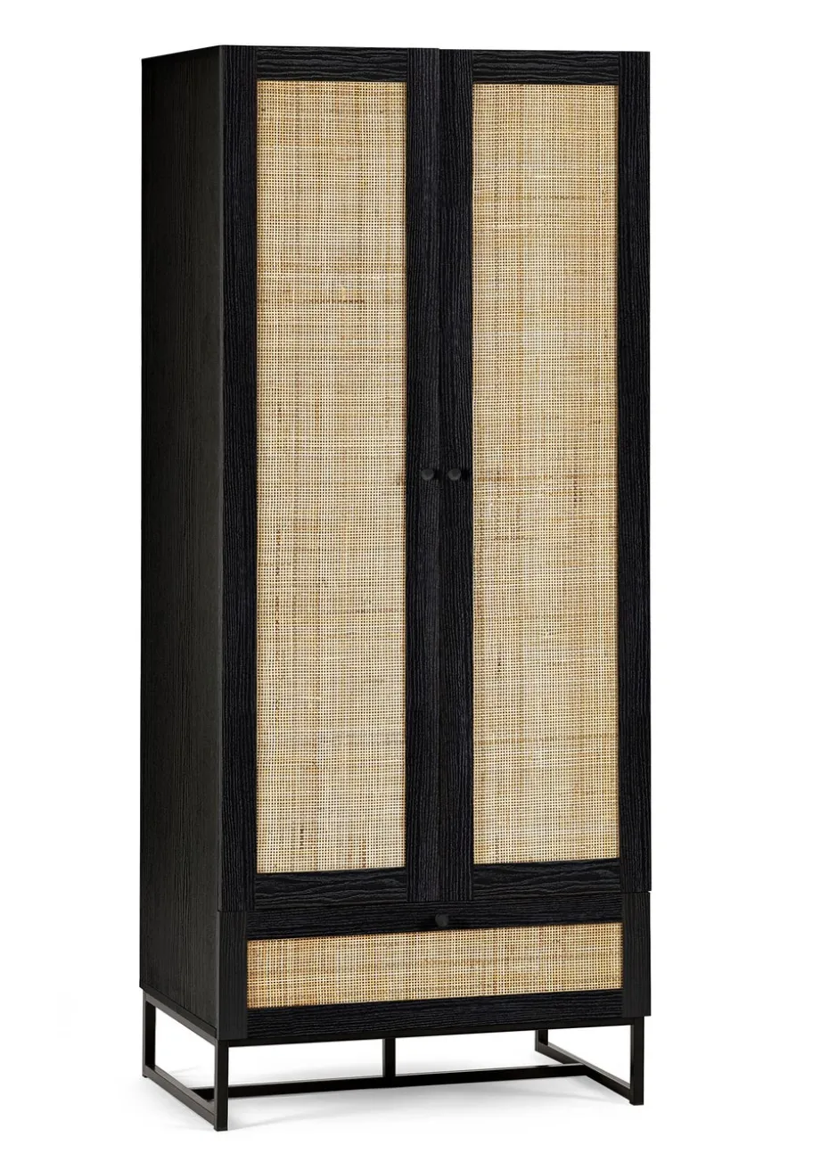 Julian Bowen Padstow Wardrobe in Black (190 x 80 x 56cm)
