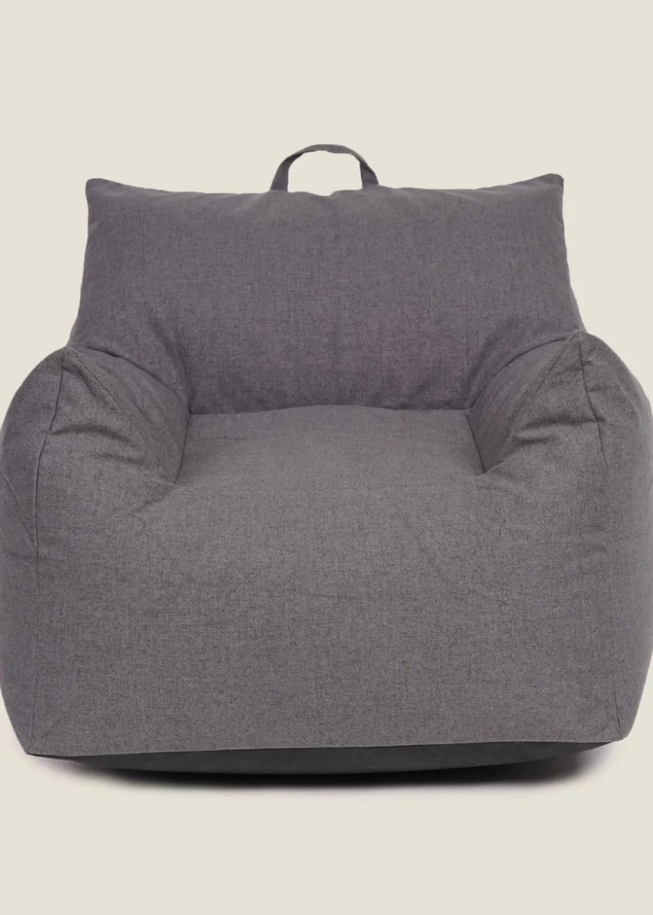 Kaikoo Grey Large Single Chair Luxury Brushed Polyester
