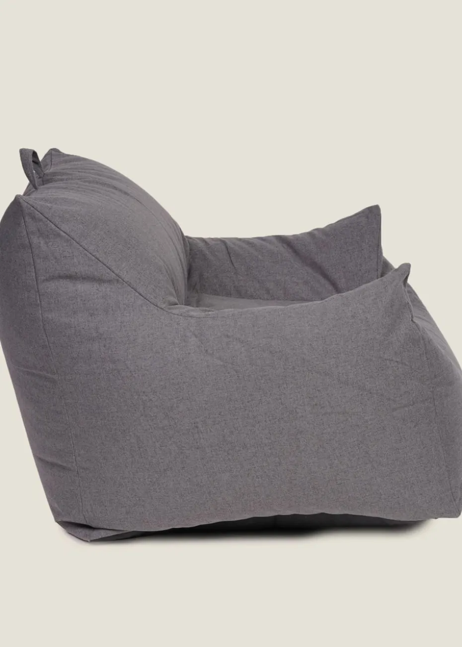 Kaikoo Grey Large Single Chair Luxury Brushed Polyester
