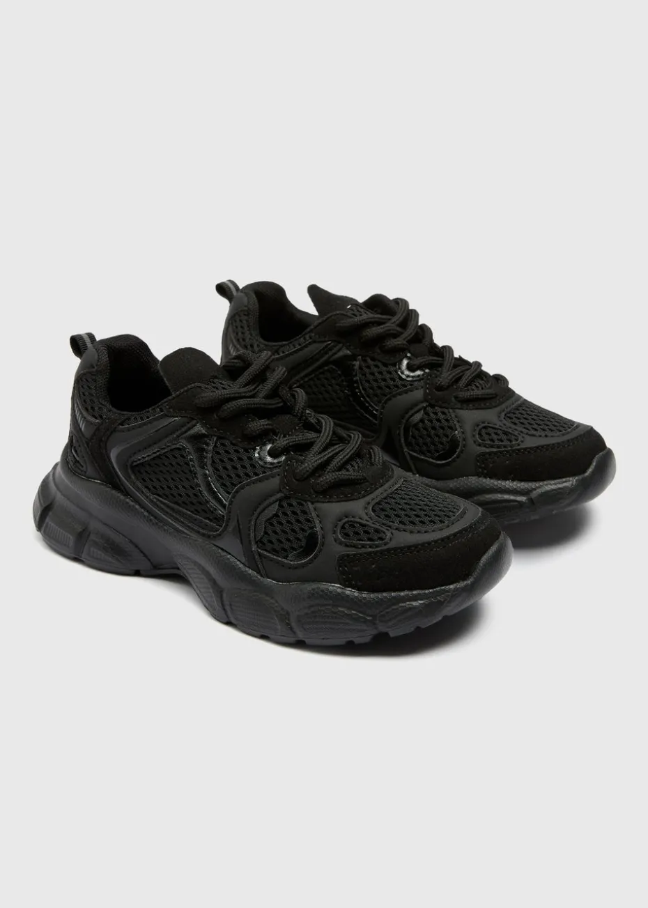 Kids Black Chunky School Trainers (Younger 10/11-Older 5/6)