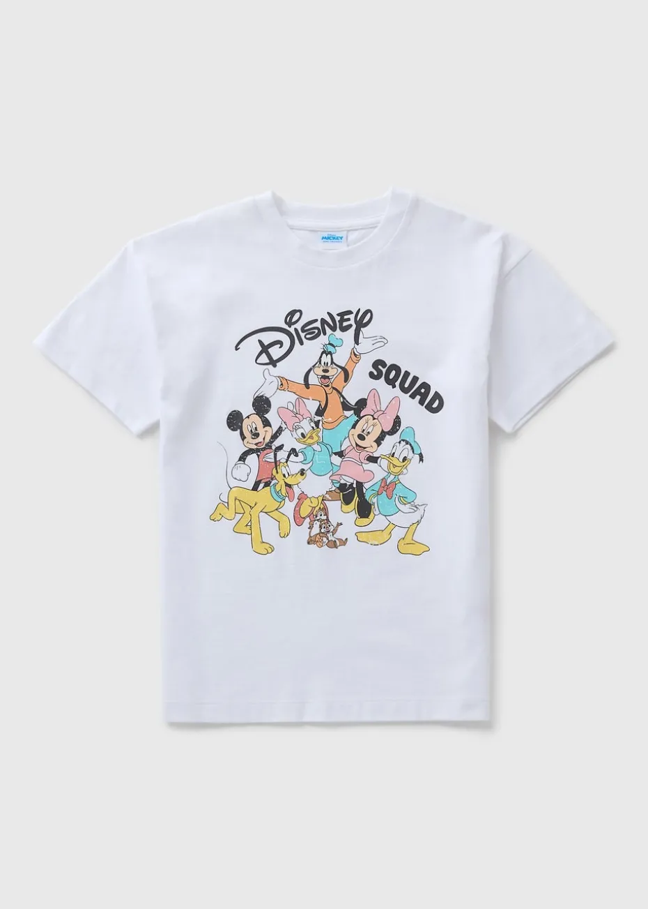 Kids White Disney Squad T-Shirt (3-13yrs)