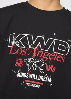 Kings Will Dream Black Mapped T Shirt (7-14 yrs)