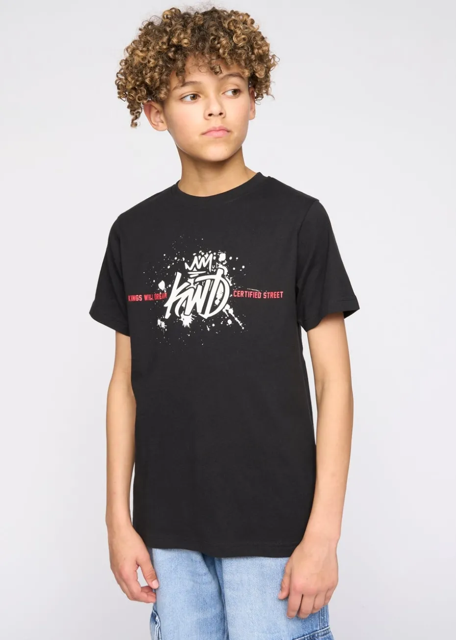 Kings Will Dream Black Paintsplat T Shirt (7-14 yrs)
