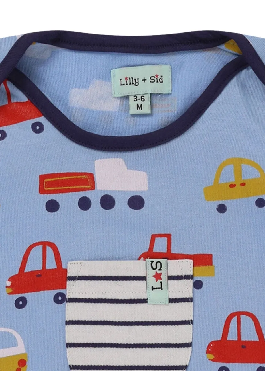 Lilly & Sid Multicoloured Car Print Top & Romper Set (0- 24 Months)