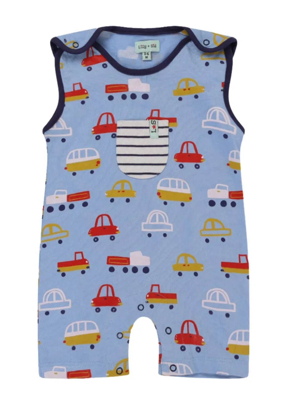 Lilly & Sid Multicoloured Car Print Top & Romper Set (0- 24 Months)