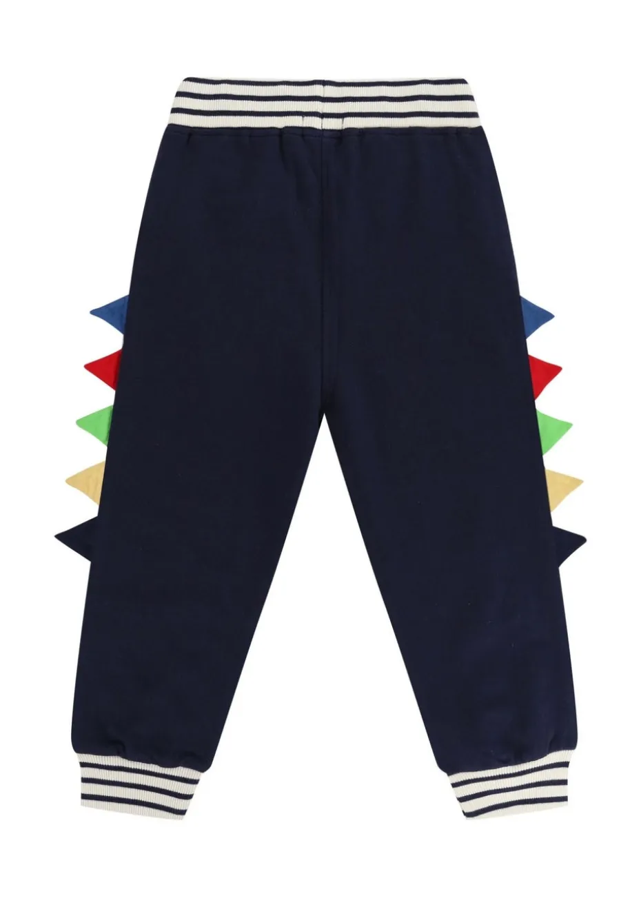 Lilly & Sid Navy Dinosaur Applique Joggers (6 Months- 8 Years)