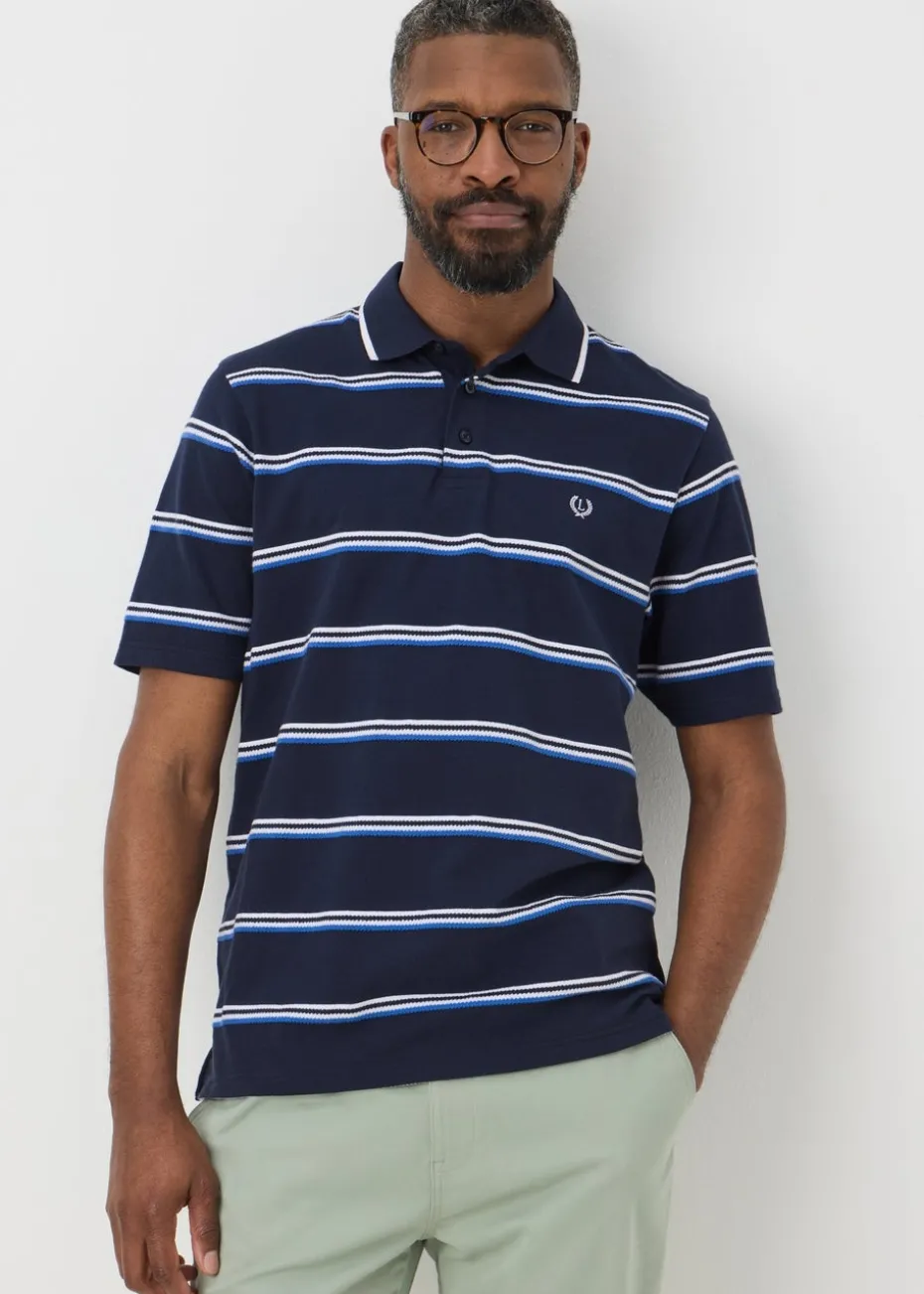 Lincoln Herringbone Stripe Polo Shirt