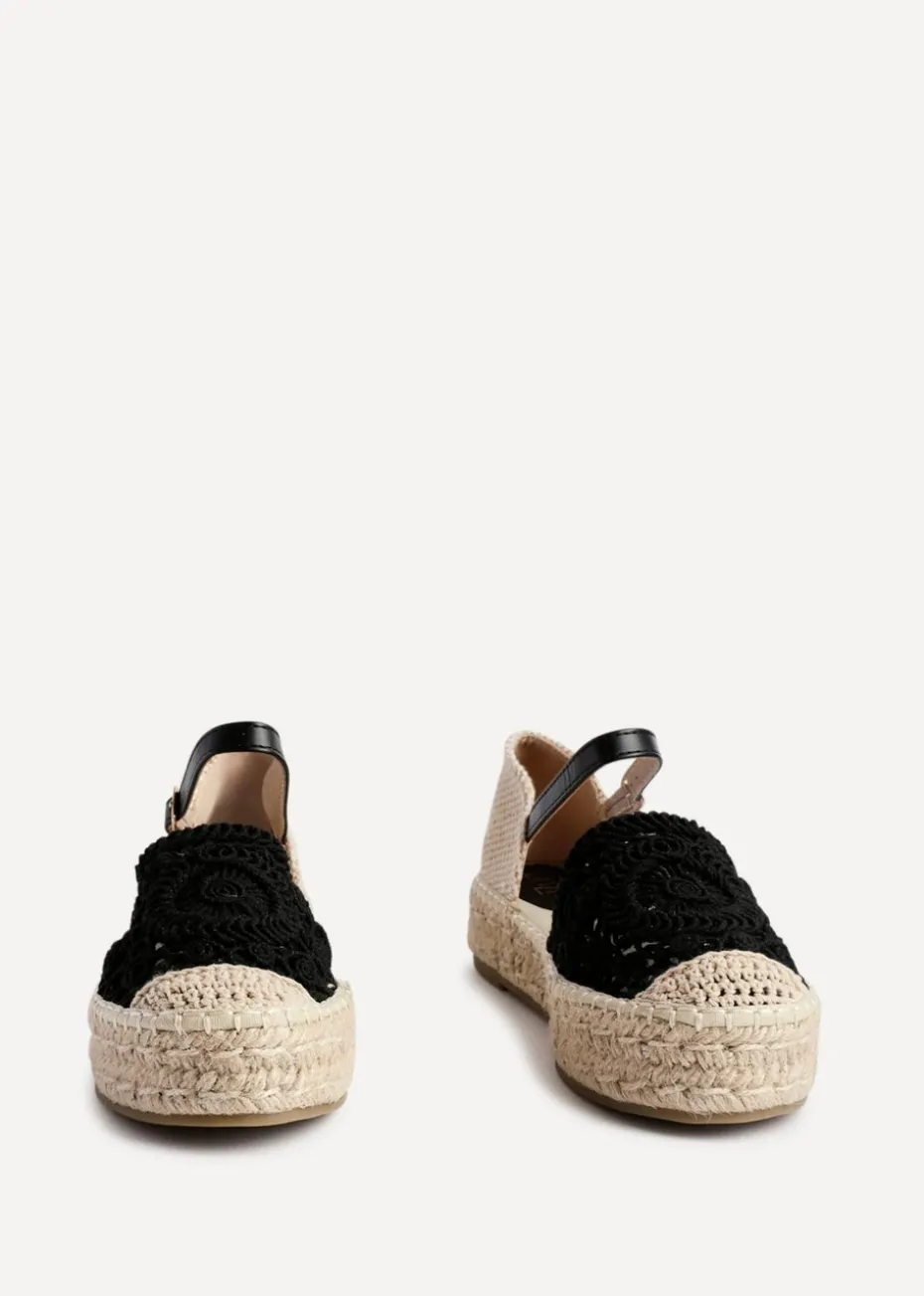 Linzi Adelina Black Woven Two Part Espadrille Sandal