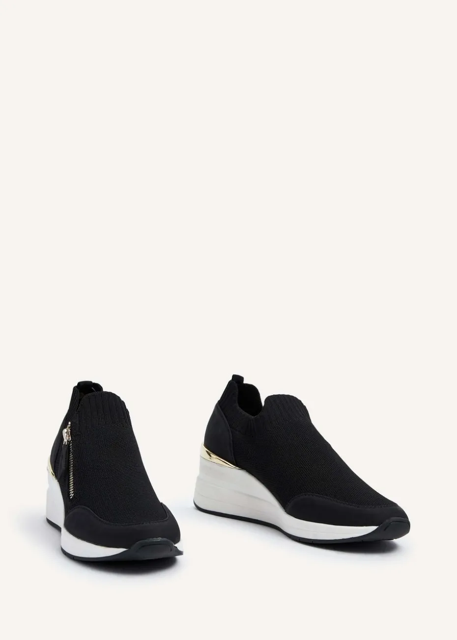 Linzi Adler Black Flyknit Wedged Trainer
