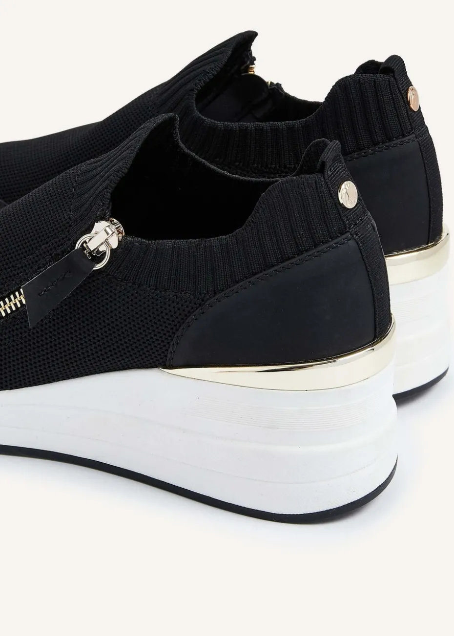 Linzi Adler Black Flyknit Wedged Trainer