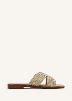 Linzi Amour Gold Link Diamante Strap Sandal