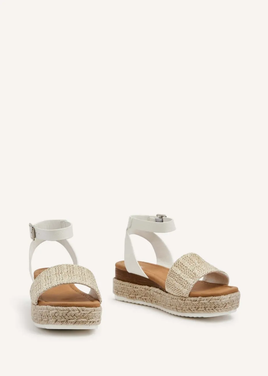 Linzi Anya White Raffia Flatform Sandal