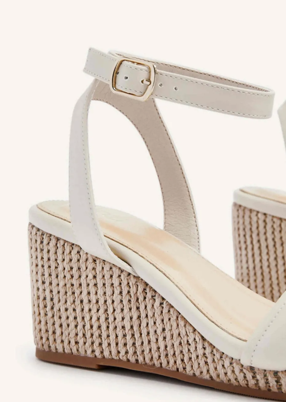 Linzi Chelsea Nude Faux Leather Rope Wedge
