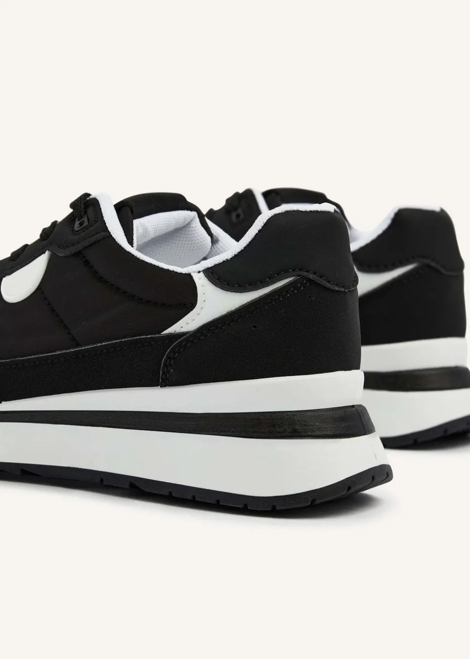 Linzi Clapham Black Two-Tone Wedged Trainer