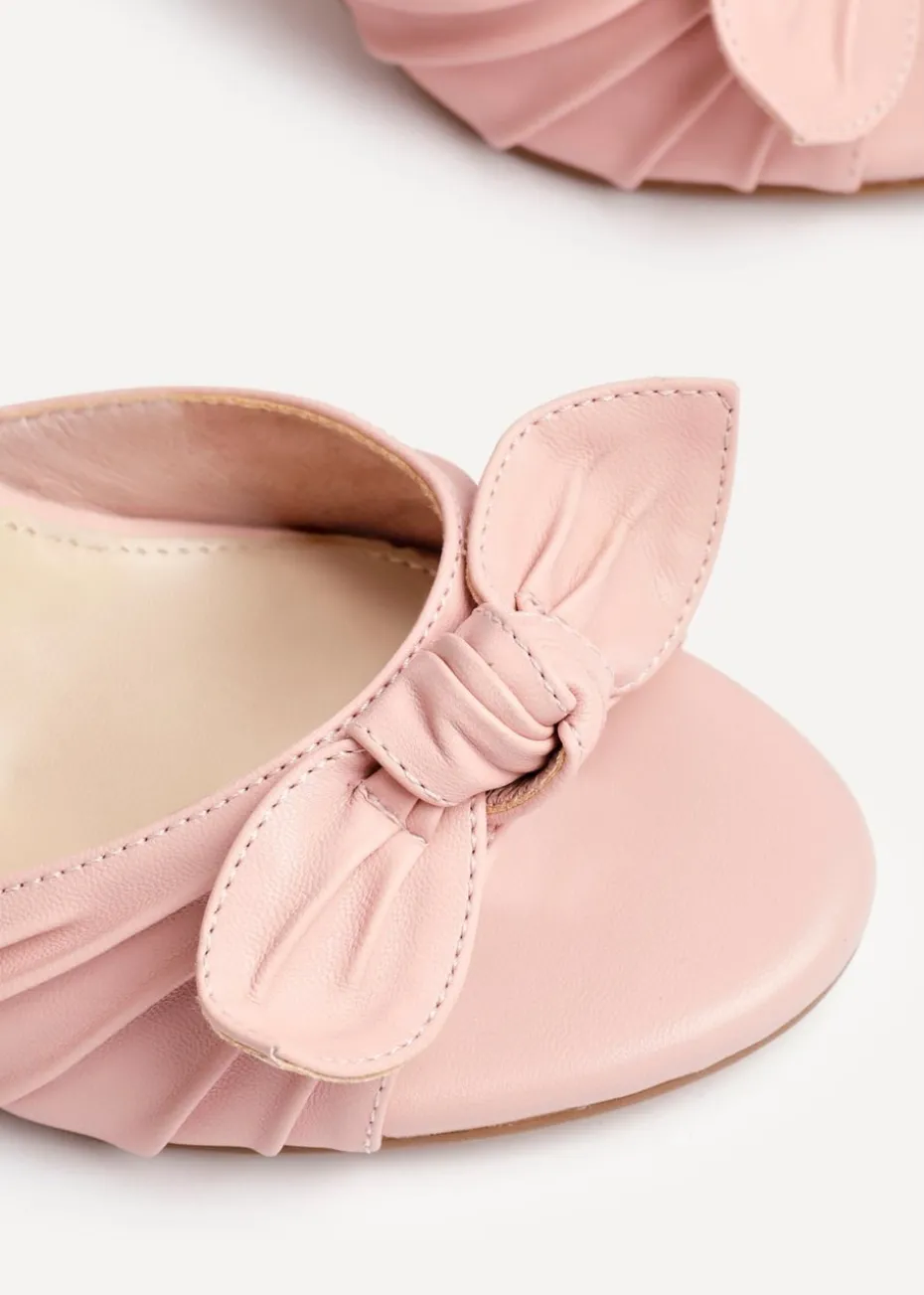 Linzi Darling Dusky Pink Faux Leather Heeled Sandals