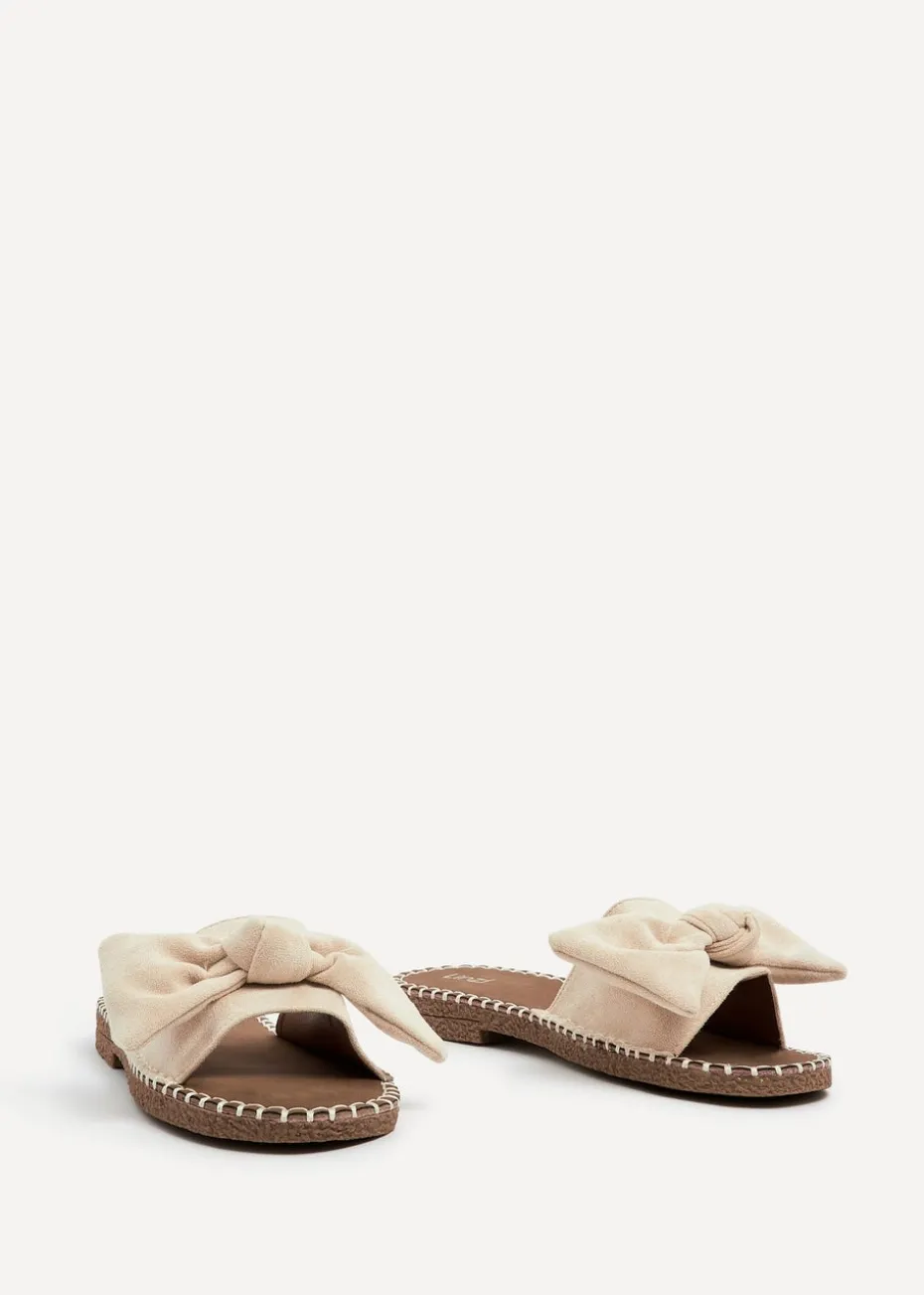 Linzi Detroit Beige Suede Slip On Slider