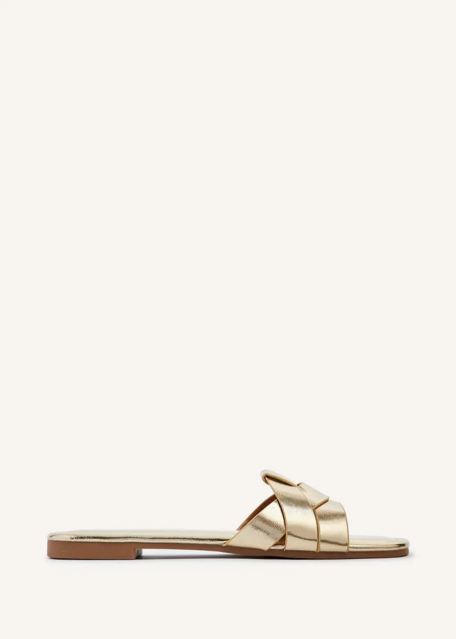 Linzi Fletcher Gold Faux Leather Slider
