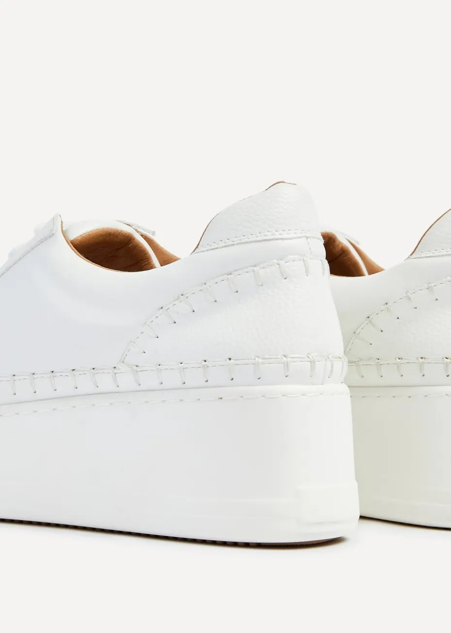 Linzi Harlem White Faux Leather Platform Trainer