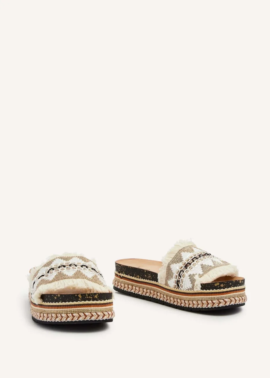 Linzi Janelle Neutral Flatform Slip On Sandal