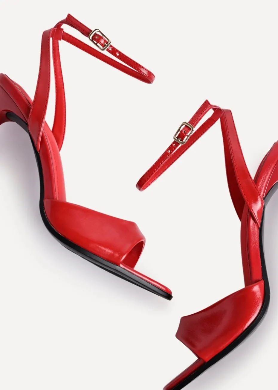 Linzi Jazz Red Faux Leather Stiletto High Heels