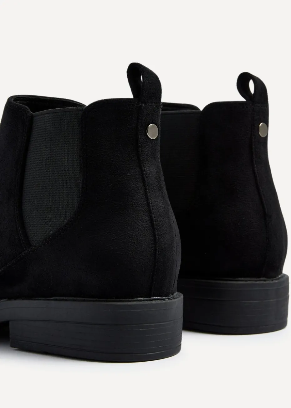 Linzi Karina Black Faux Suede Classic Chelsea Boot