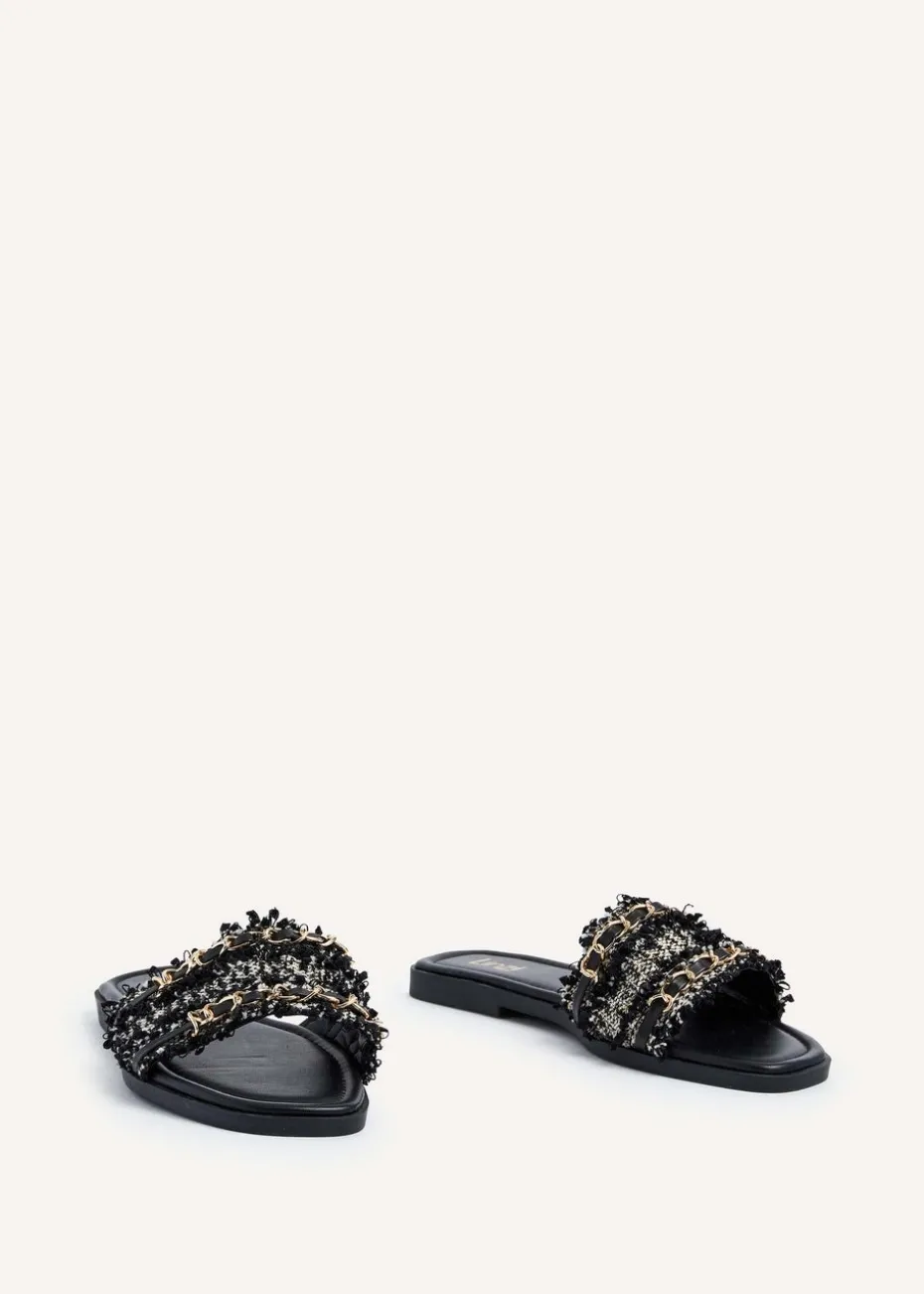 Linzi Lola Black Faux Leather Slider