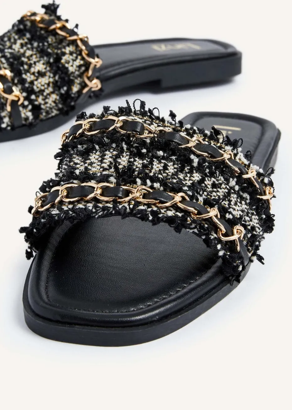 Linzi Lola Black Faux Leather Slider