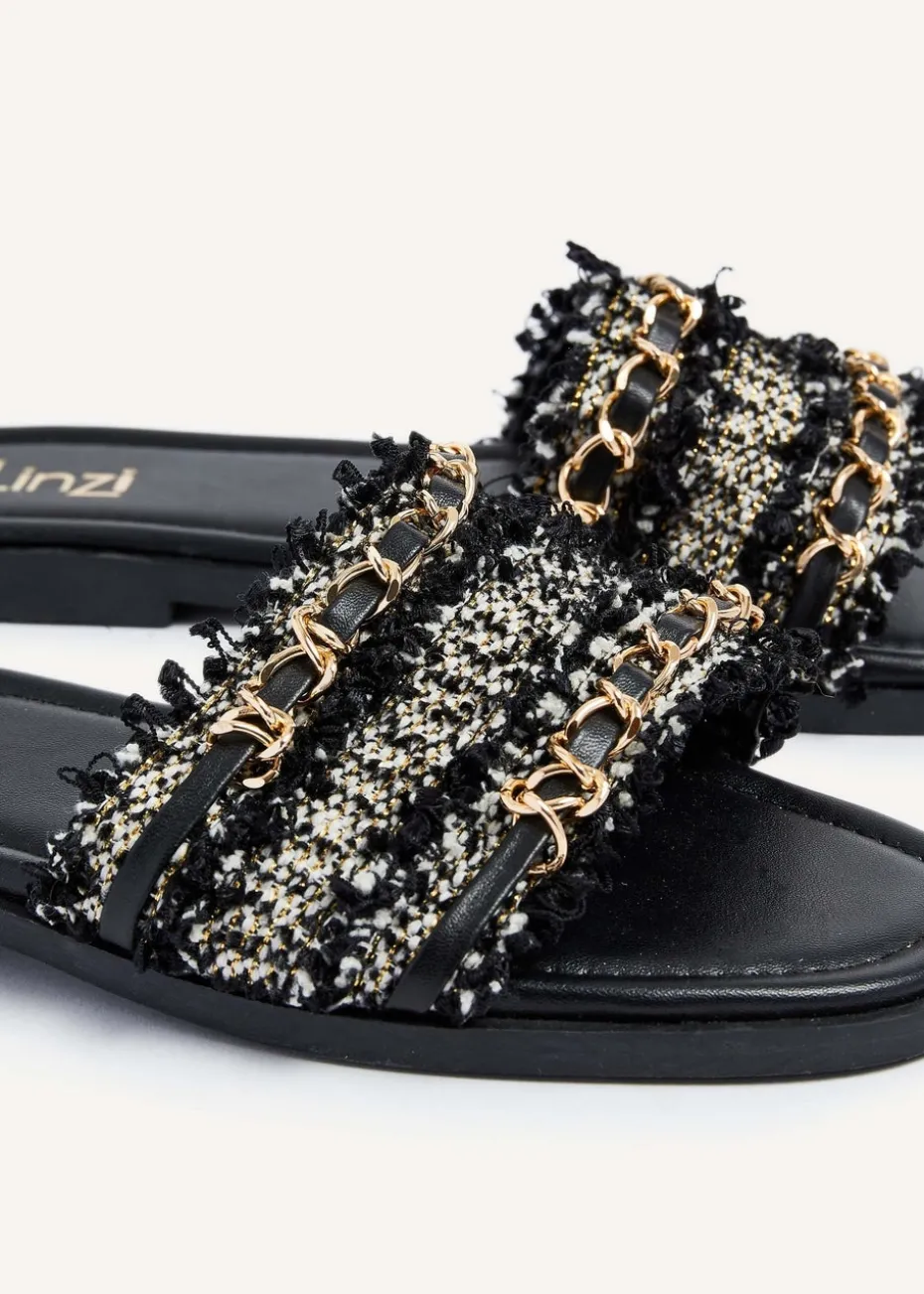 Linzi Lola Black Faux Leather Slider
