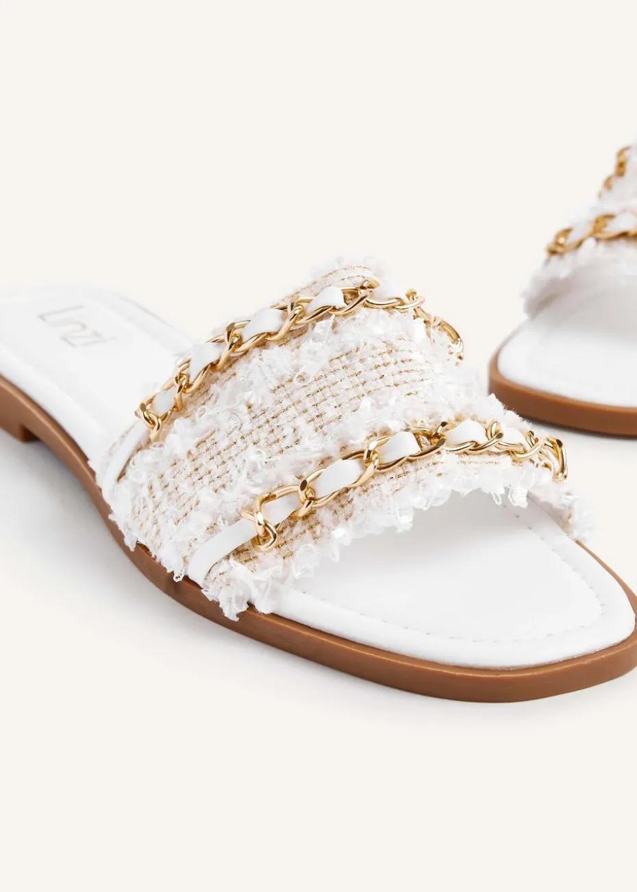 Linzi Lola White Faux Leather Slider