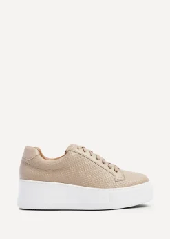 Linzi Twyla Mocha Faux Leather Platform Trainer