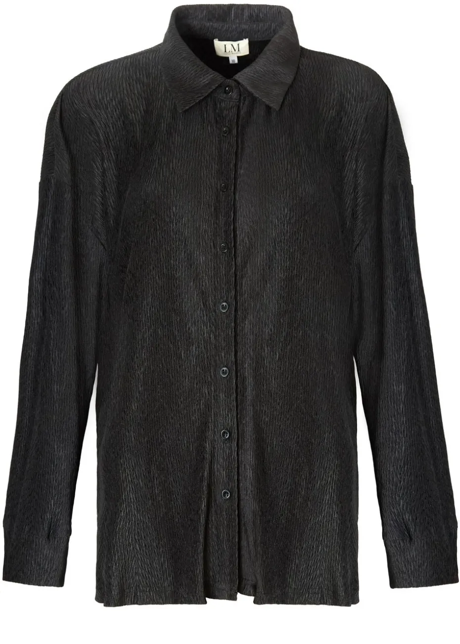Little Mistress Black Co Ord Plisse Shirt by Vicky Pattison