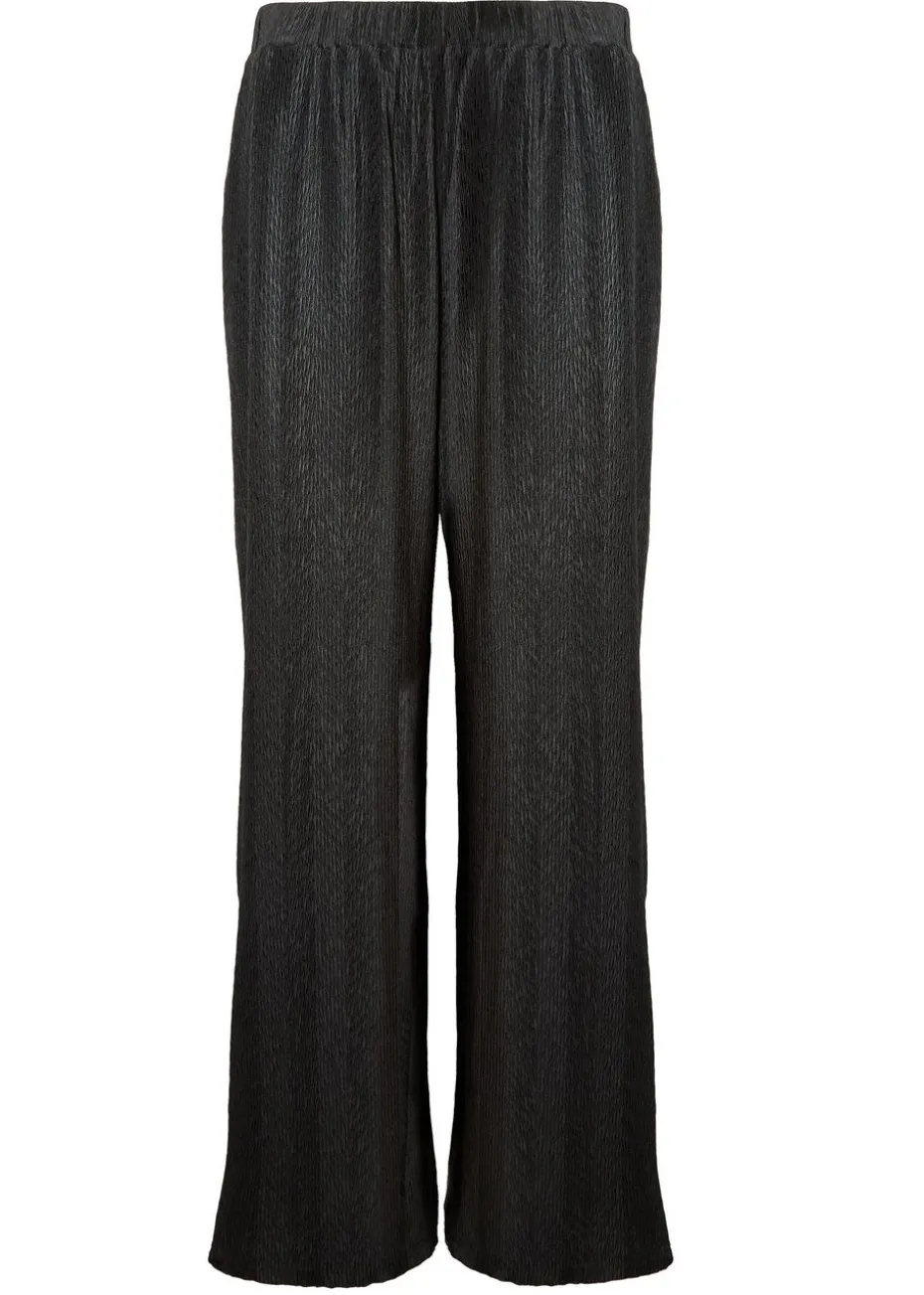 Little Mistress Black Co Ord Plisse Trousers by Vicky Pattison