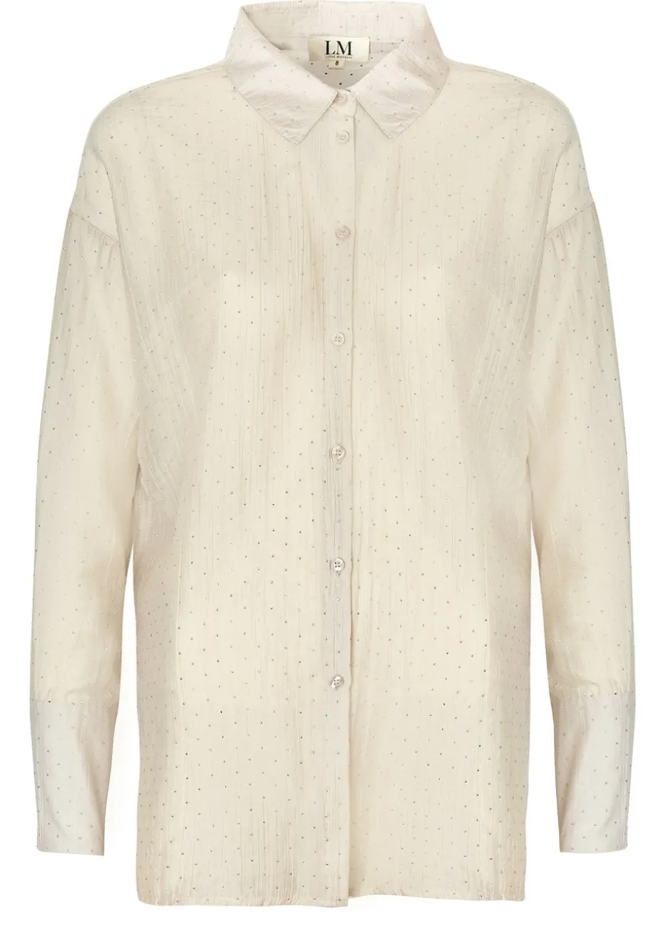 Little Mistress Cream Gem Chiffon Shirt by Vicky Pattison