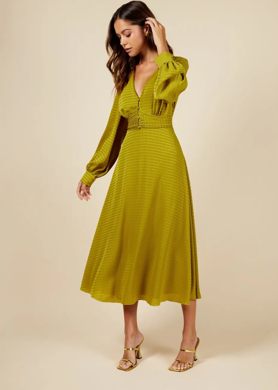 Little Mistress Olive Shirt Midaxi