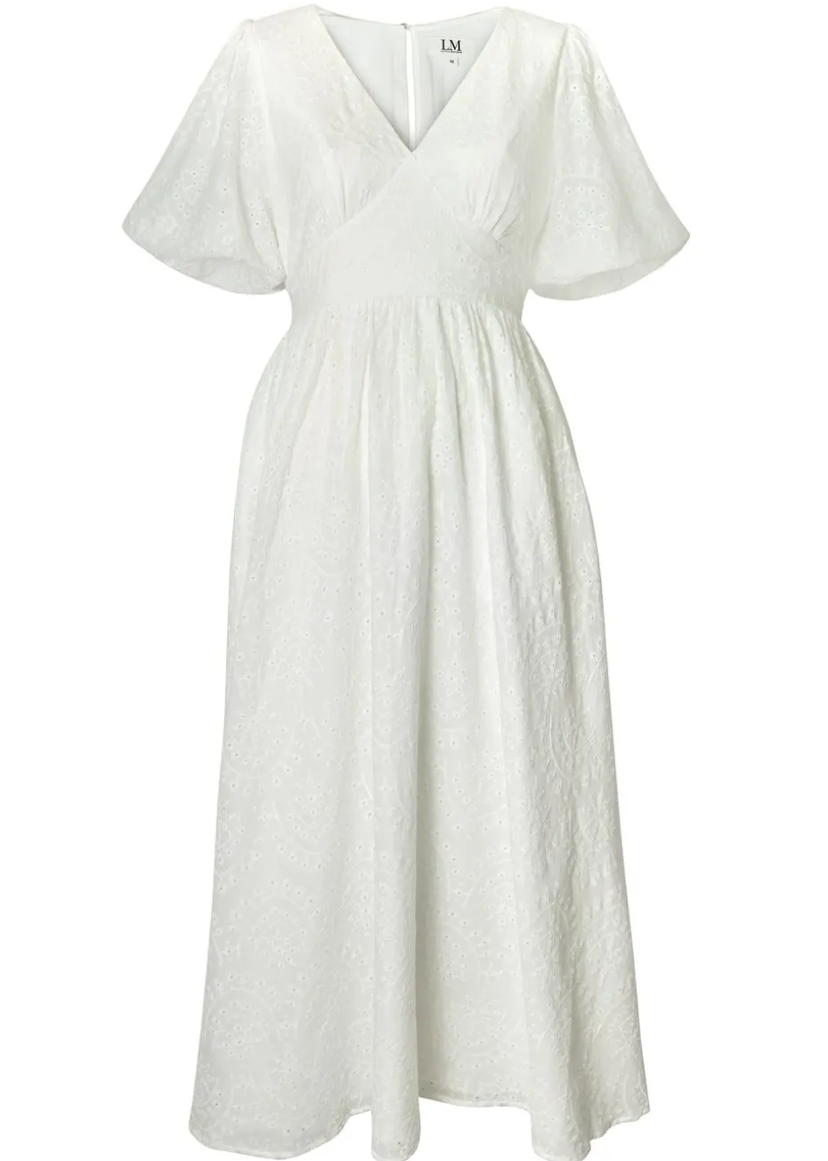 Little Mistress White Broderie Midi Dress by Vicky Pattison