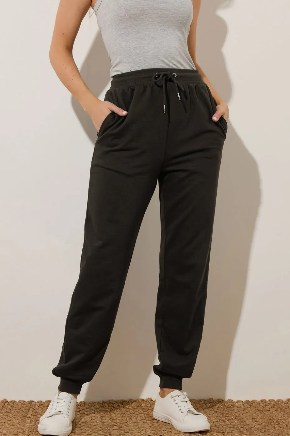 Long Tall Sally 2 Pack Black Basic Joggers