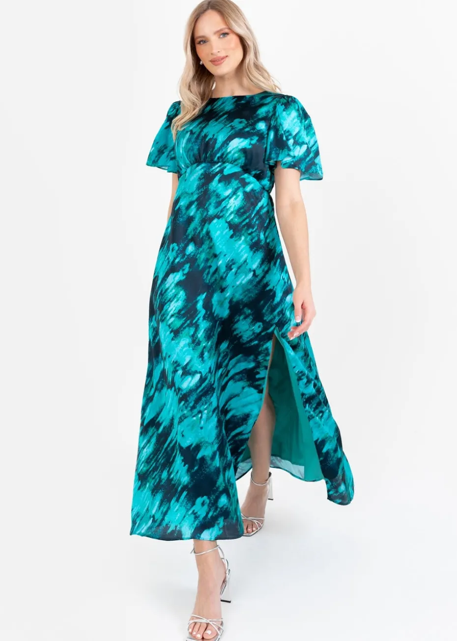Lovedrobe Multi Marble Effect Short Sleeve Midi Dress