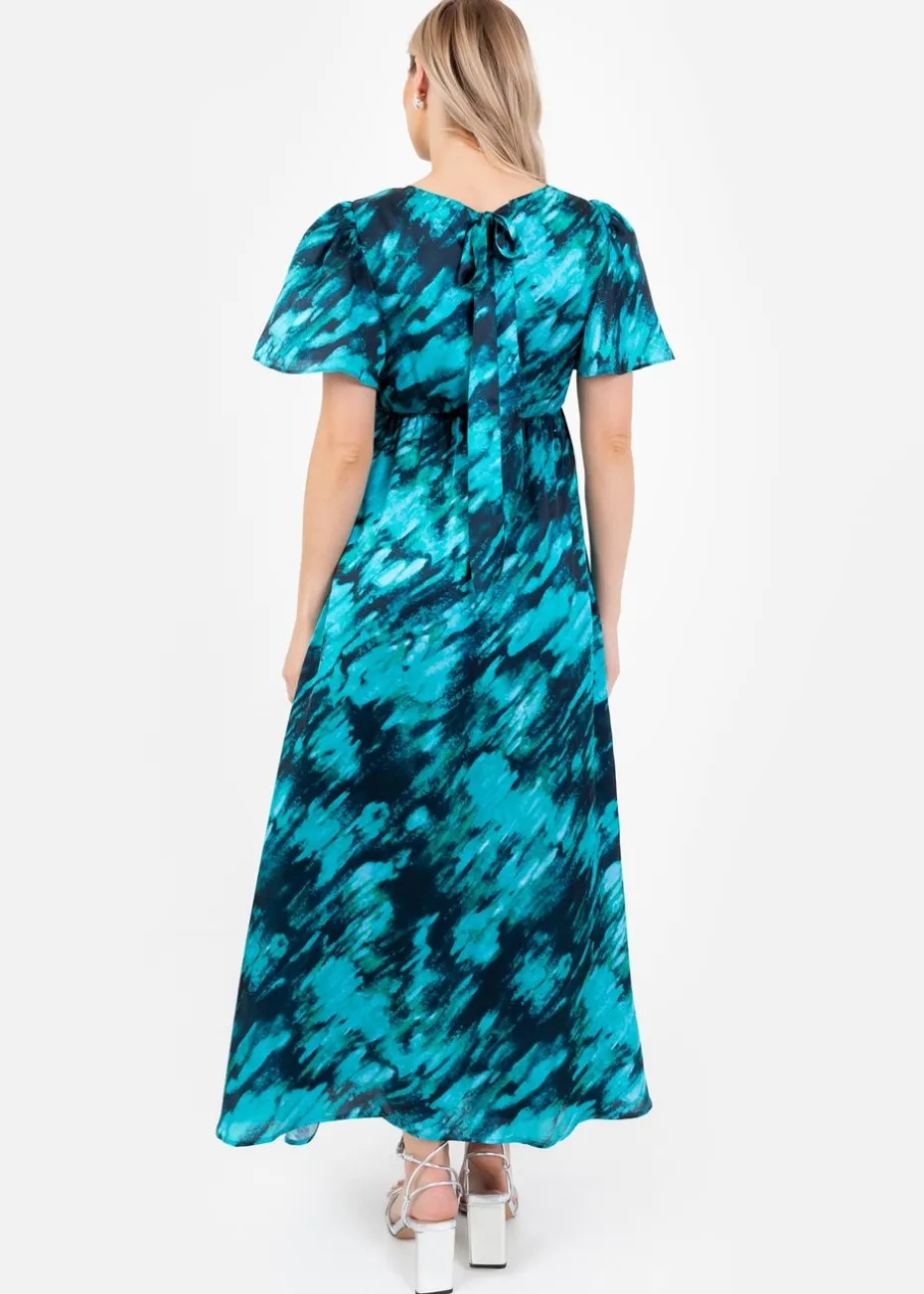 Lovedrobe Multi Marble Effect Short Sleeve Midi Dress