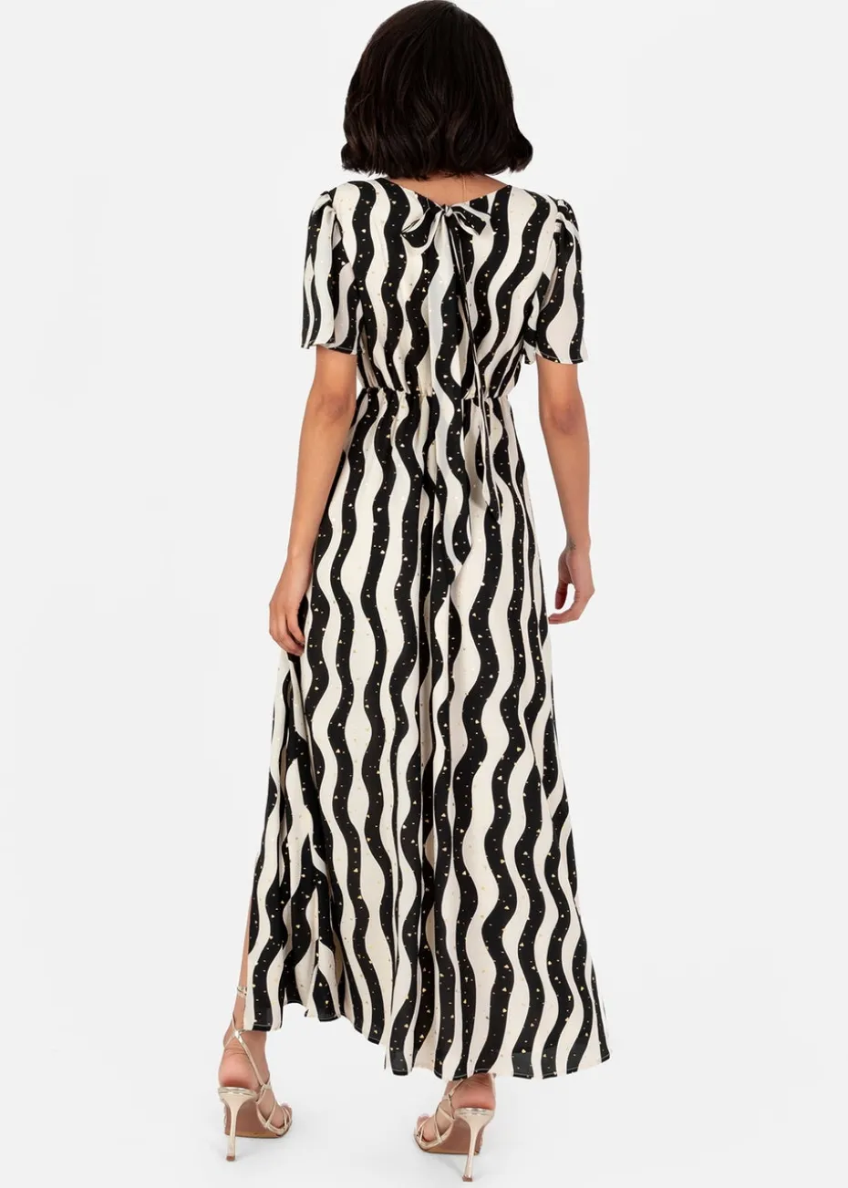 Lovedrobe Multi Wave Short Sleeve Midaxi Dress