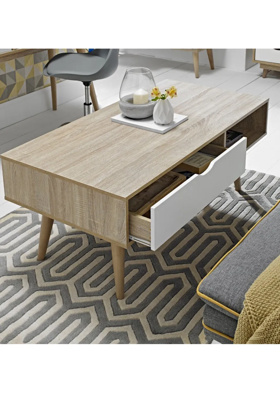 LPD Furniture Scandi Coffee Table White (600x496x1200mm)