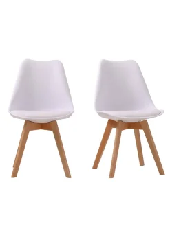 LPD Furniture Set of 2 Â Louvre Chairs White